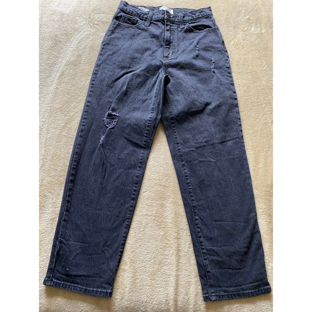 Jeans Women Pants Black 4 27R Highwasited Vintage Straight Recto Denim sku48